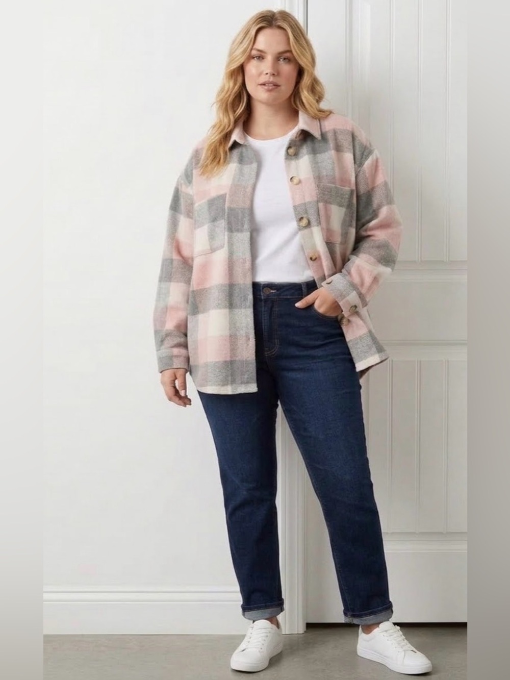 Oversized plaid flannel shirt jacket Shacket XXL